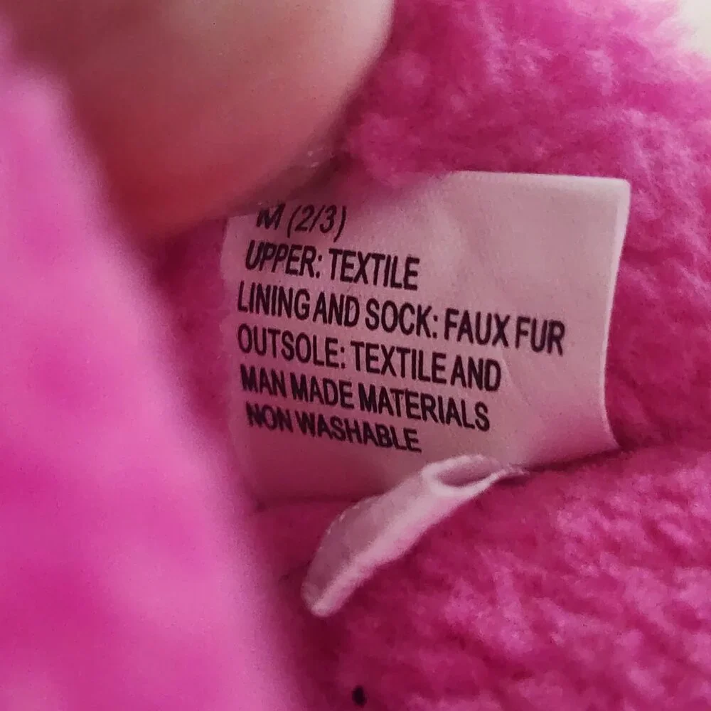 Wondershop at Target Kids Pink Faux Fur Lined Cushion Charlie Slipper Size M 2-3